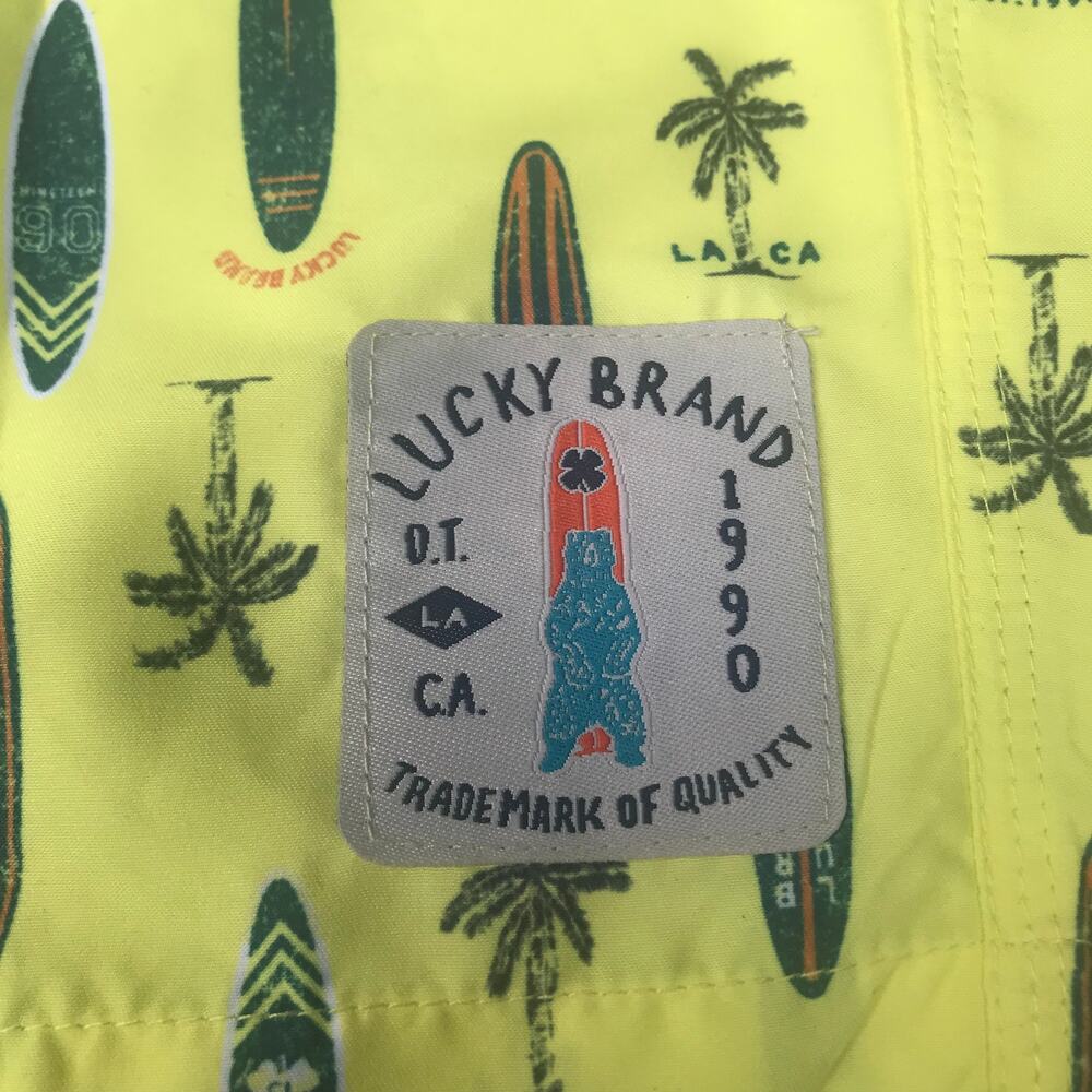 LUCKY BRAND Surfboard Yellow Swim Trunks | Boys 18 - Picture 4 of 4